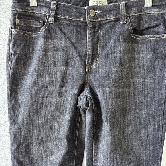 White House Black Market Black Denim Jeans Size 10  Straight Leg No Distressing - Picture 8 of 14